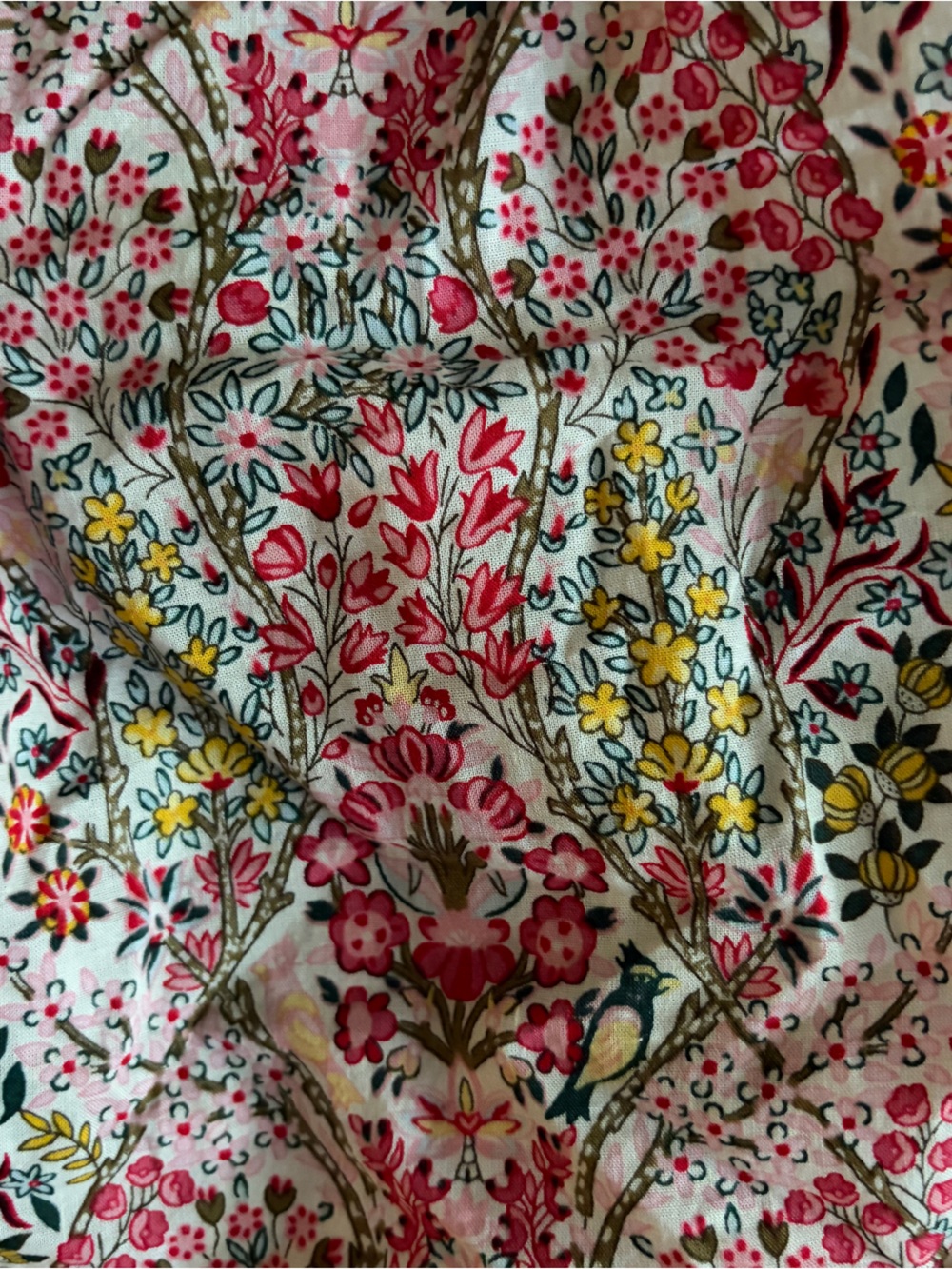 Talbots | Pintuck Ruffle V-Neck Blouse - Pink Branching Floral | Women’s LP - Picture 4 of 11